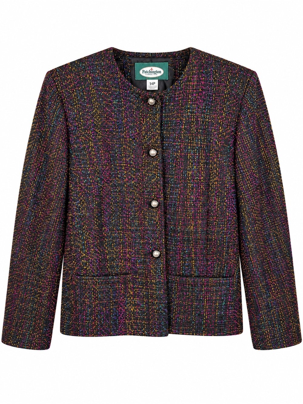 Vintage Patchington Connection Petites Women’s Textured Blazer Jacket Size 14P
